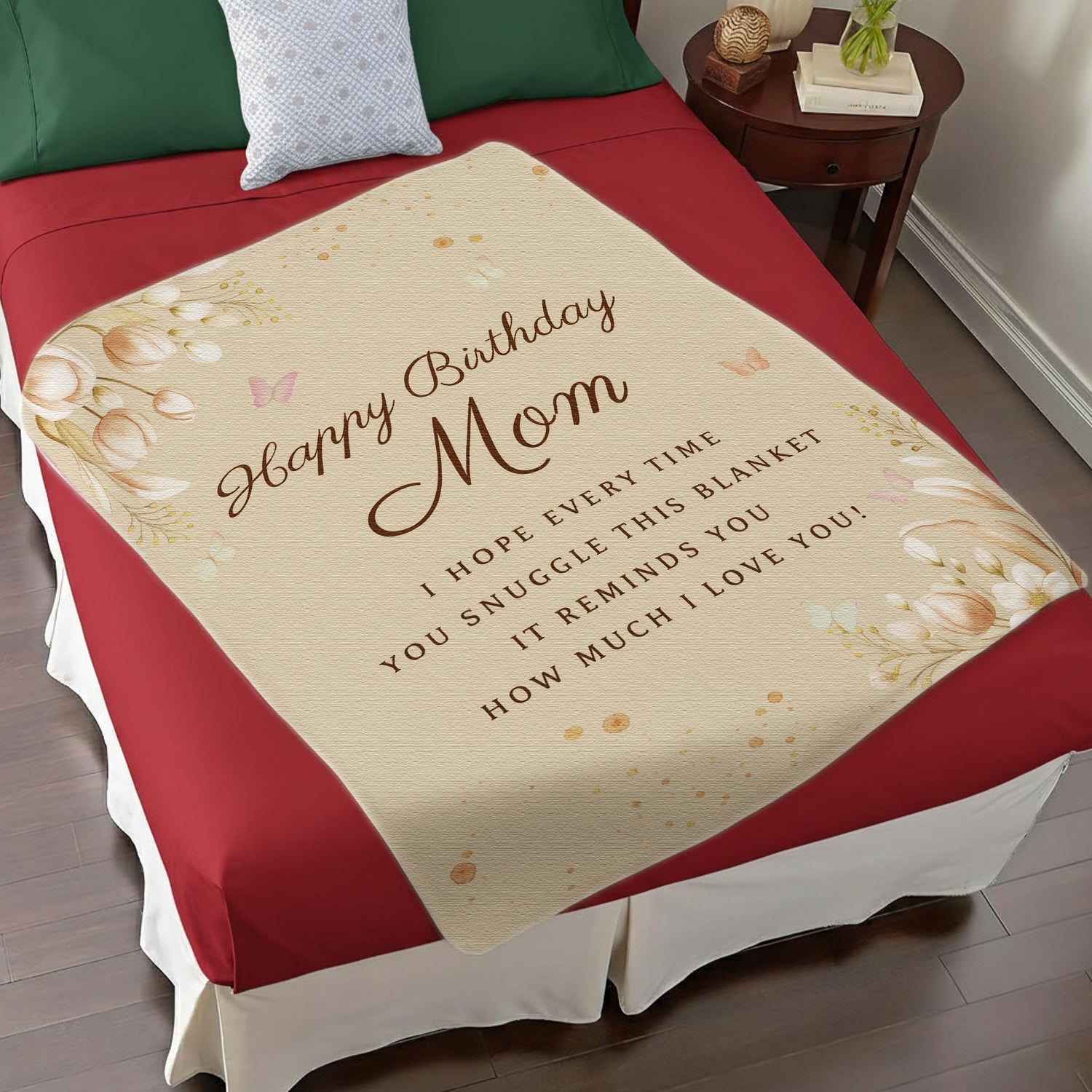 “Happy Birthday Mom” blanket — a warm and loving Personalized Gift from HerTender.com, perfect for reminding your mom how much she’s cherished.