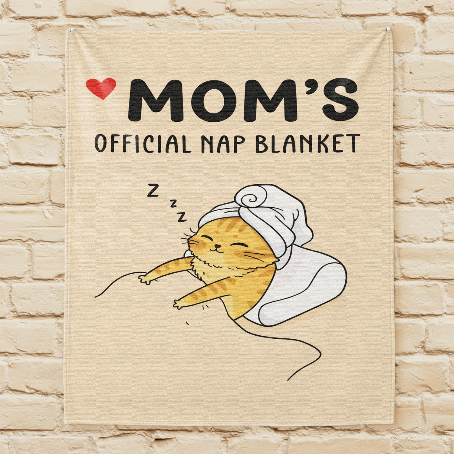“Mom’s Official Nap Blanket” — a sweet and funny Personalized Gift from HerTender.com, perfect for moms who love cozy naps.
