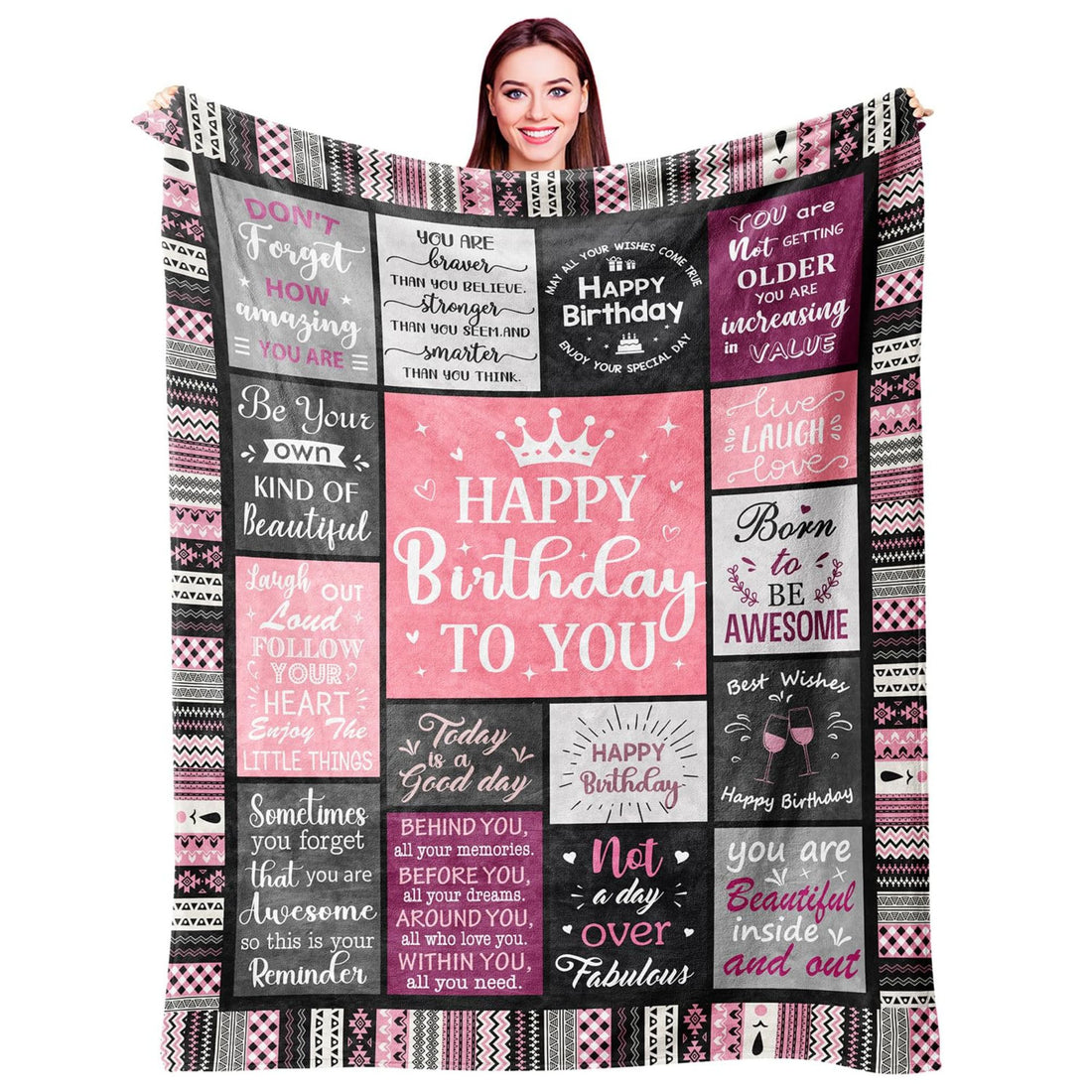 Inspirational birthday blanket with loving messages, perfect as 21st Birthday Gifts for Daughter — Celebrate her milestone with love from Hertender at hertender.com.