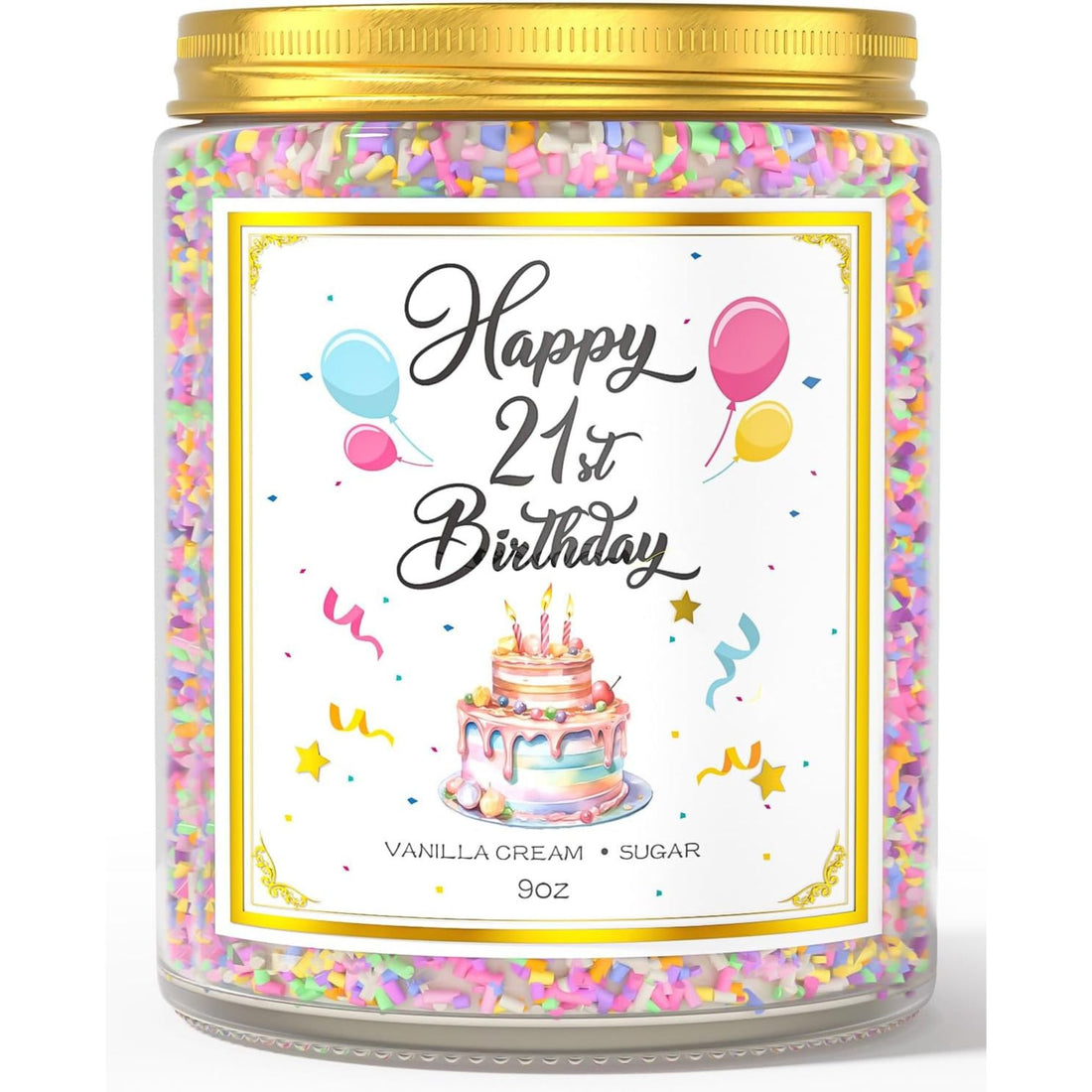Bold sprinkle-filled candle celebrating turning 21 with playful attitude, ideal as 21st Birthday Gifts for Daughter — Start the party strong with Hertender at hertender.com.