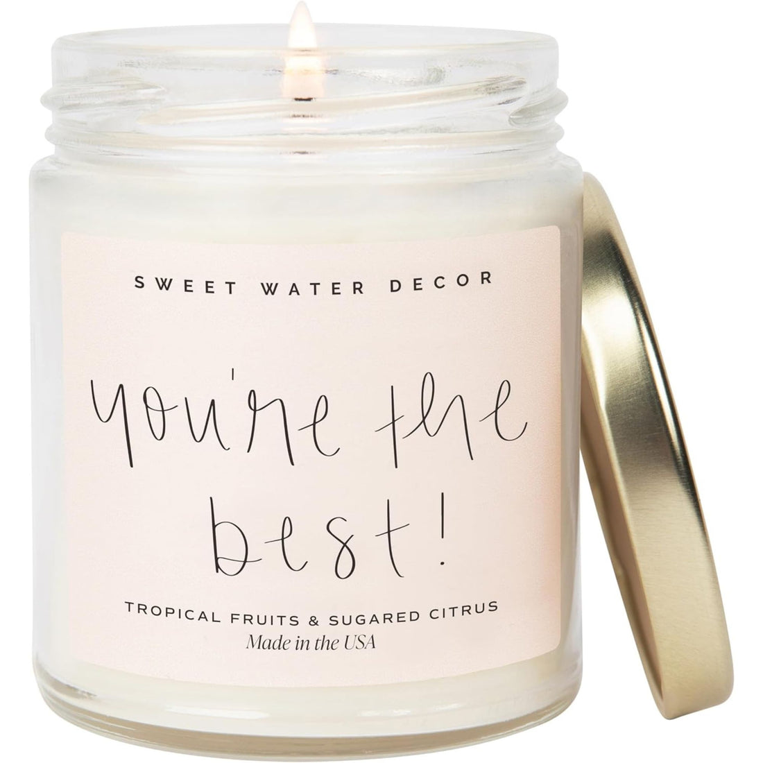 Soft encouragement candle with “You’re the Best” message and calming glow, ideal as 21st Birthday Gifts for Daughter — Remind her how loved she is with Hertender at hertender.com.