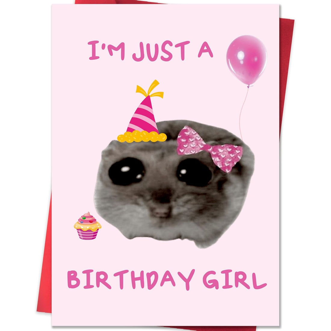 Adorably cute “Birthday Girl” card with a party-hat hamster, a sweet and playful 30th birthday gift for girlfriend that adds instant smiles and fun vibes.