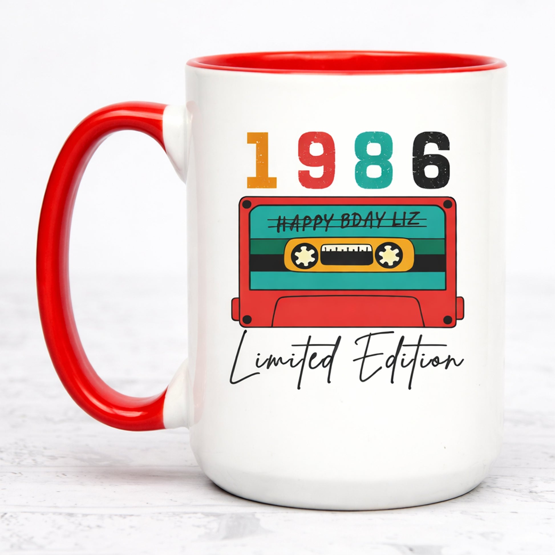 40th birthday gifts for wife nostalgic mug celebrating her 1986 birth year — Celebrate her story with love at Hertender.com.