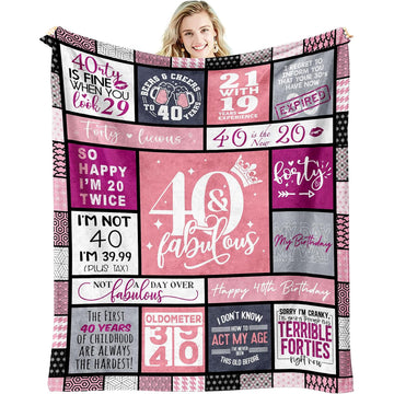 40th birthday gifts for wife fun and fabulous blanket celebrating her journey — Celebrate her story with love at Hertender.com.