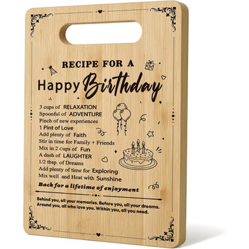 40th birthday gifts for wife cutting board engraved with a birthday recipe celebrating joy and love — Celebrate her special day with a personal touch at Hertender.com.