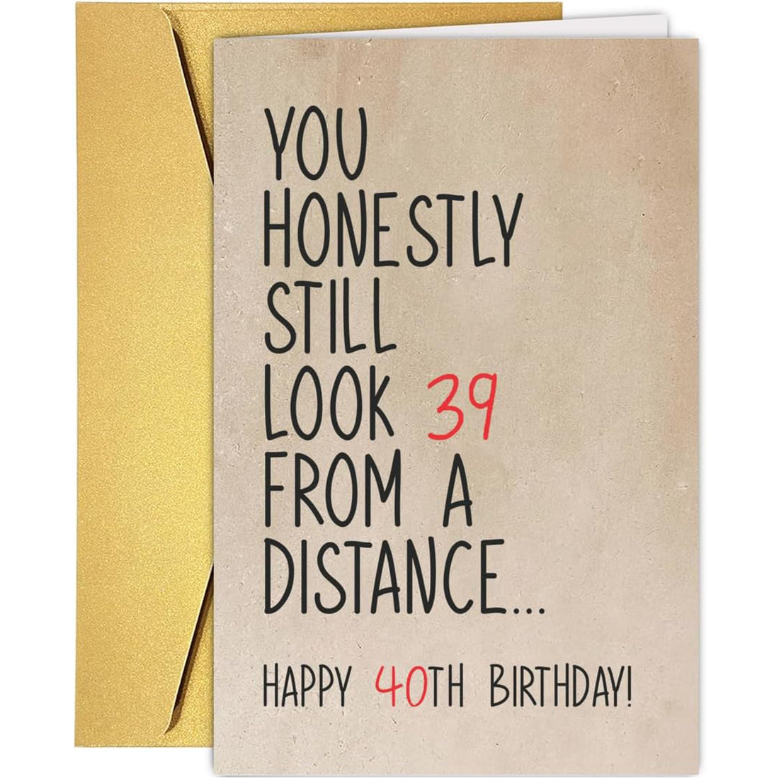 40th birthday gifts for wife clever birthday card celebrating forty with humor — Celebrate her milestone with a personal touch at Hertender.com.