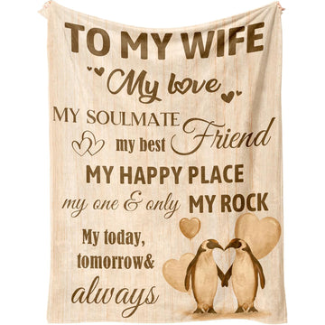 40th birthday gifts for wife cozy blanket with a loving message celebrating comfort and devotion — Wrap her in love with a personal touch at Hertender.com.