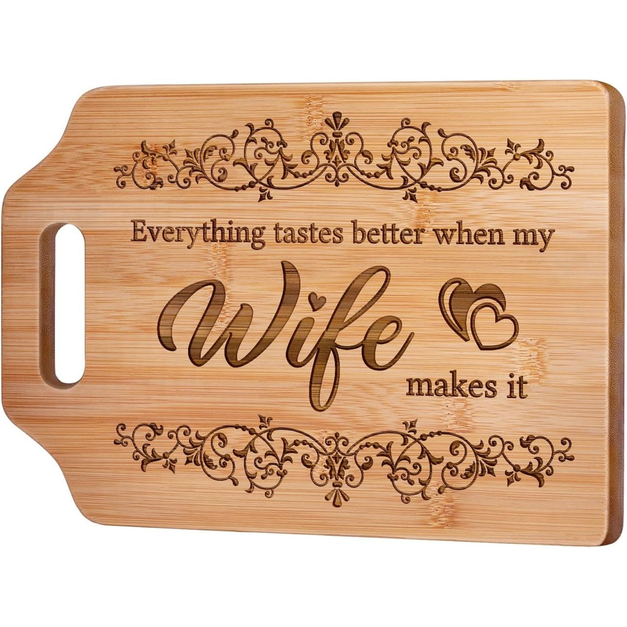 40th birthday gifts for wife cutting board engraved with a loving message celebrating everyday love — Celebrate her heart with a personal touch at Hertender.com.