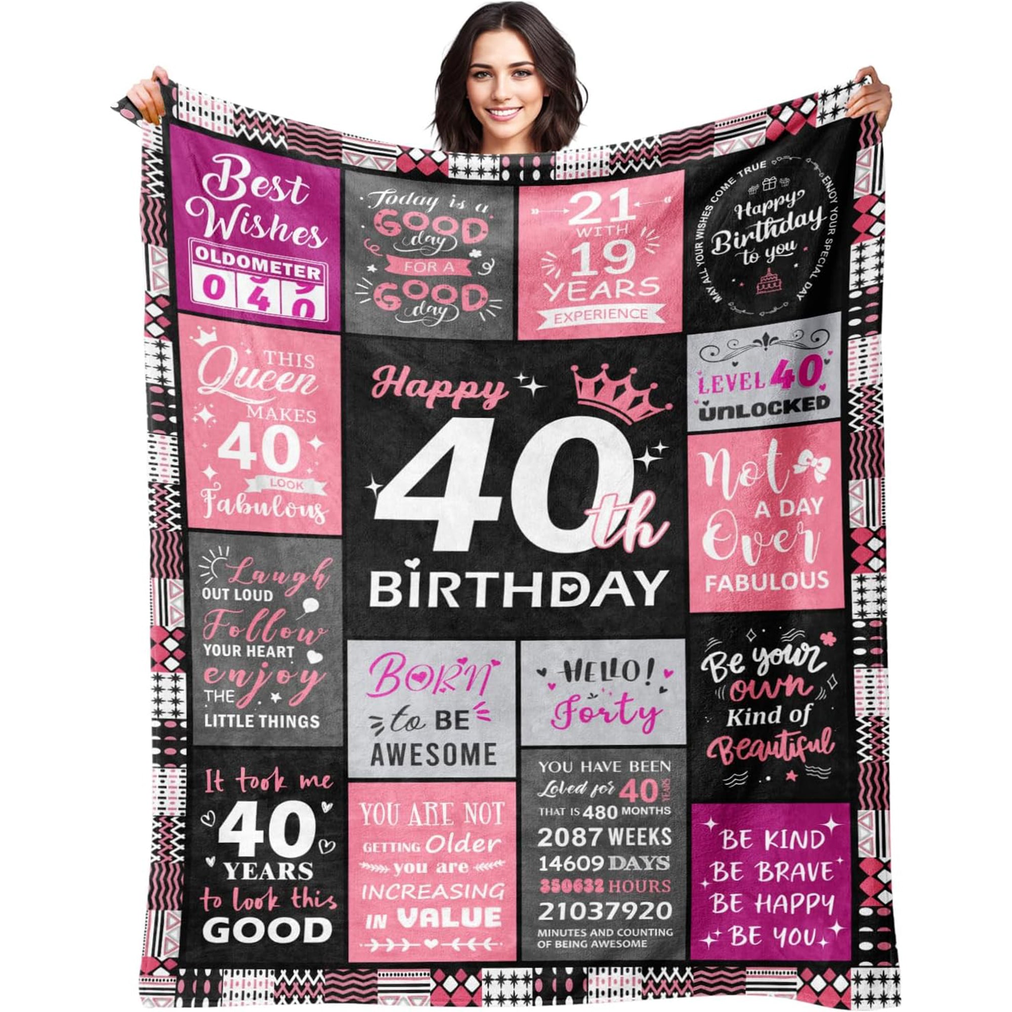 40th birthday gifts for wife fun and fabulous birthday blanket celebrating confidence and joy — Celebrate her milestone with love at Hertender.com.