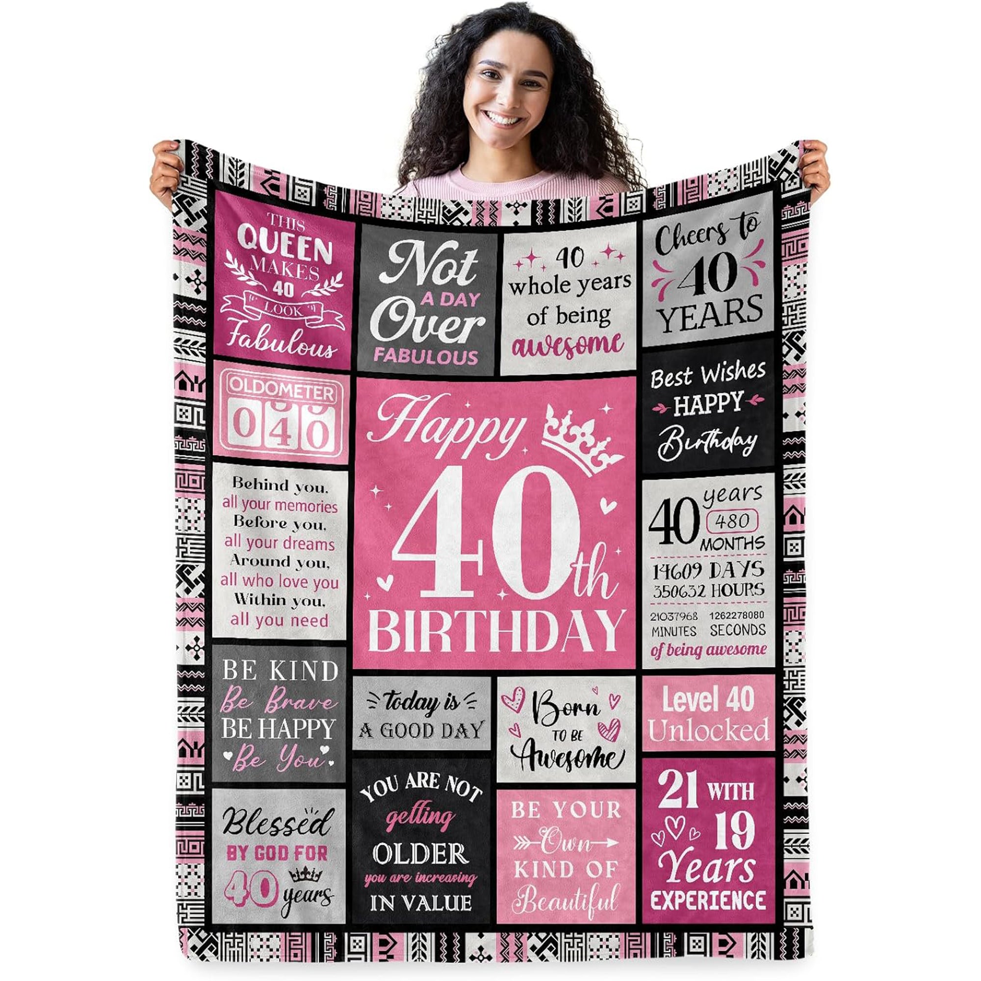 40th birthday gifts for wife fun and fabulous birthday blanket celebrating confidence at forty — Celebrate her shine with a personal touch at Hertender.com.