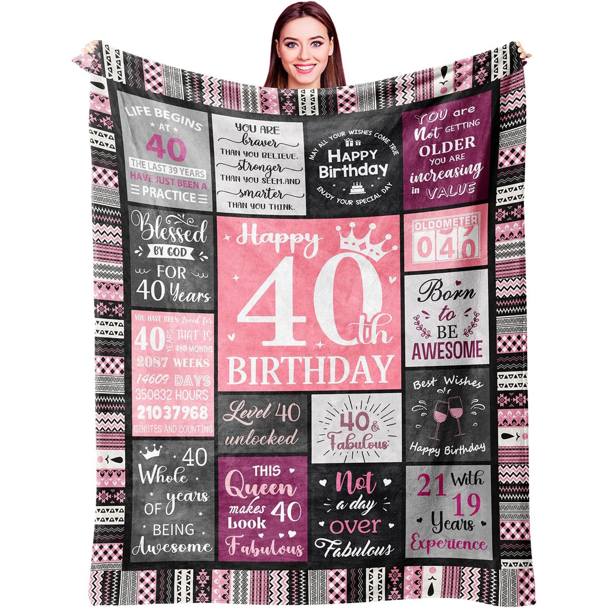 40th birthday gifts for wife meaningful birthday blanket celebrating her journey — Wrap her in love and encouragement at Hertender.com.