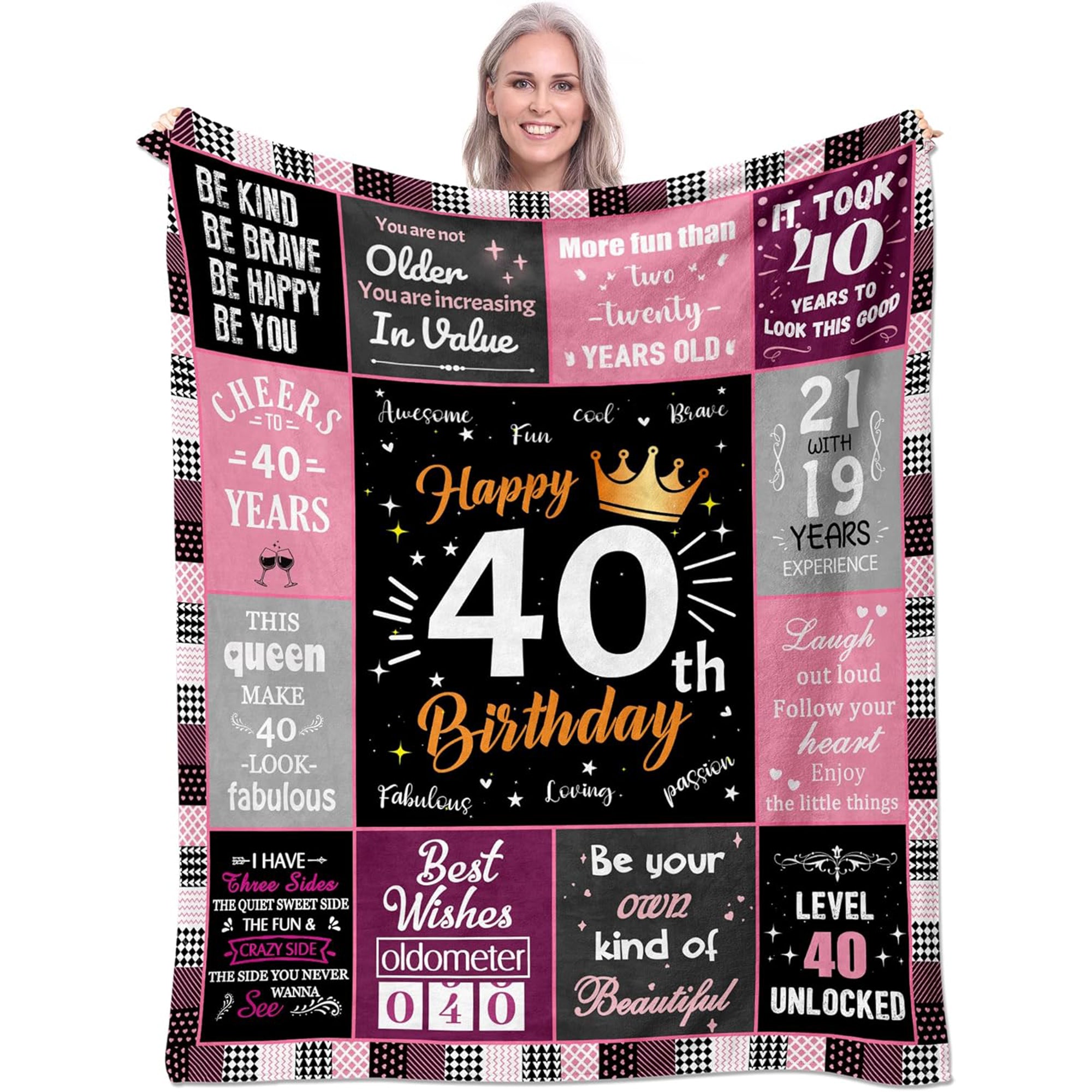 40th birthday gifts for wife meaningful birthday blanket celebrating her journey — Wrap her in encouragement and love at Hertender.com.