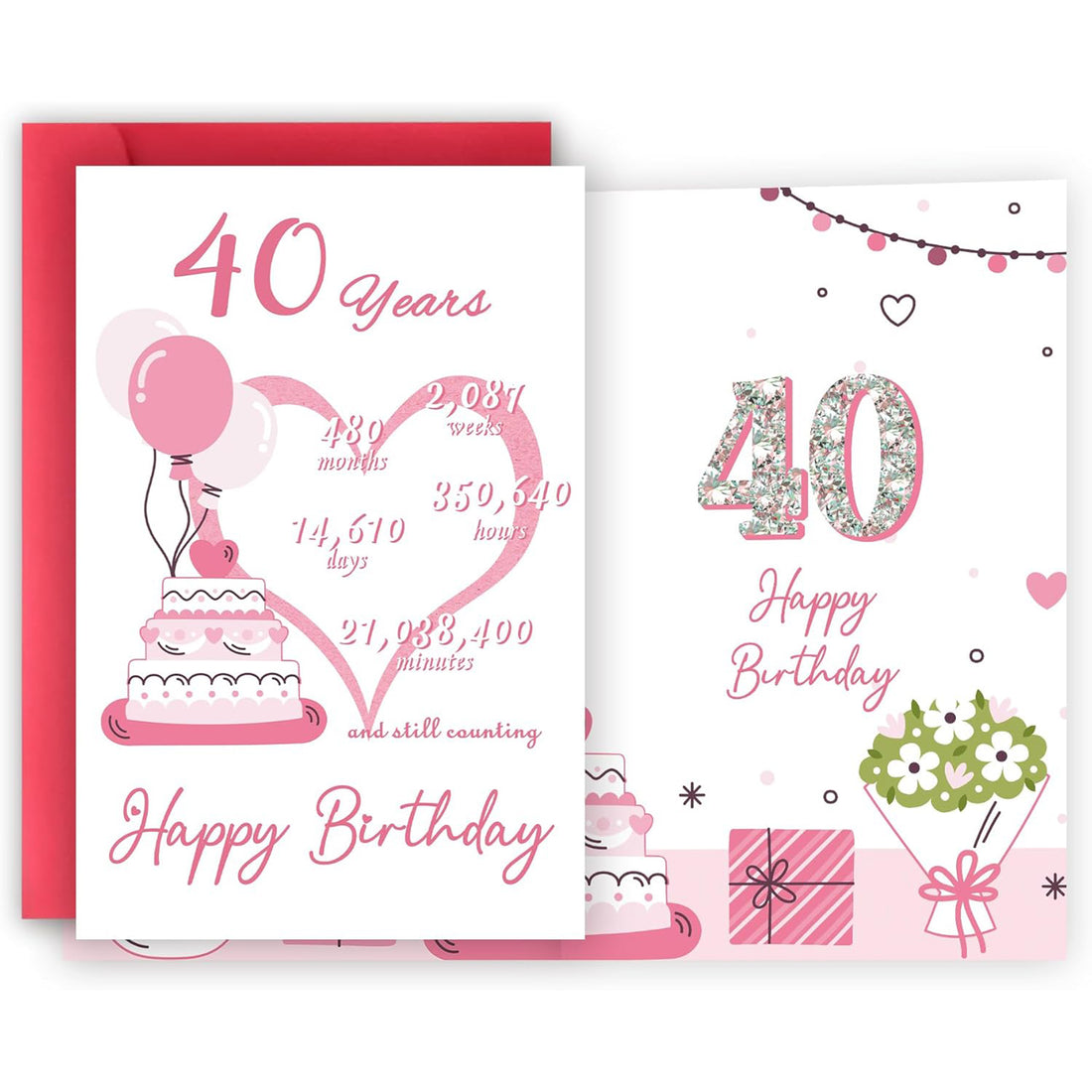 40th birthday gifts for wife sweet birthday card celebrating forty with joy and love — Celebrate her special day with a personal touch at Hertender.com.