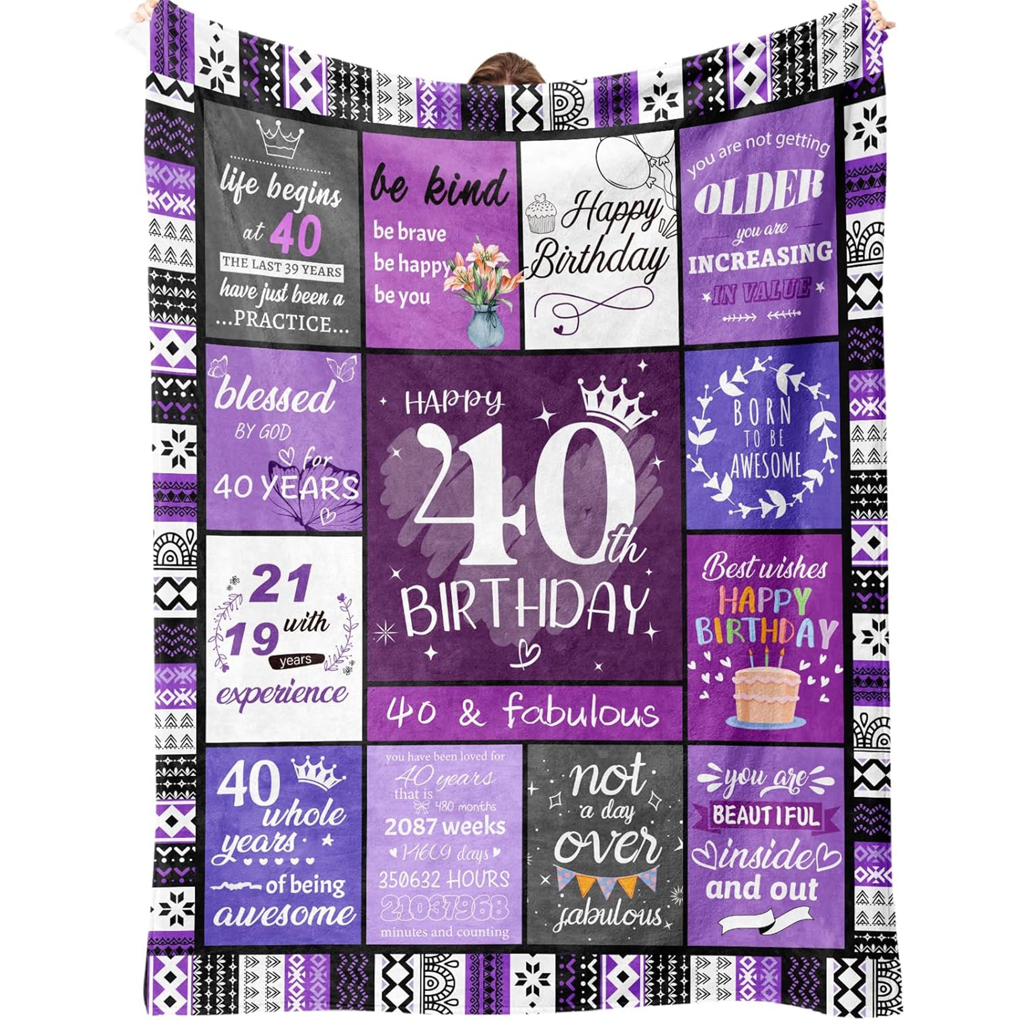 40th birthday gifts for wife uplifting birthday blanket celebrating confidence and meaning — Wrap her in encouragement and love at Hertender.com.