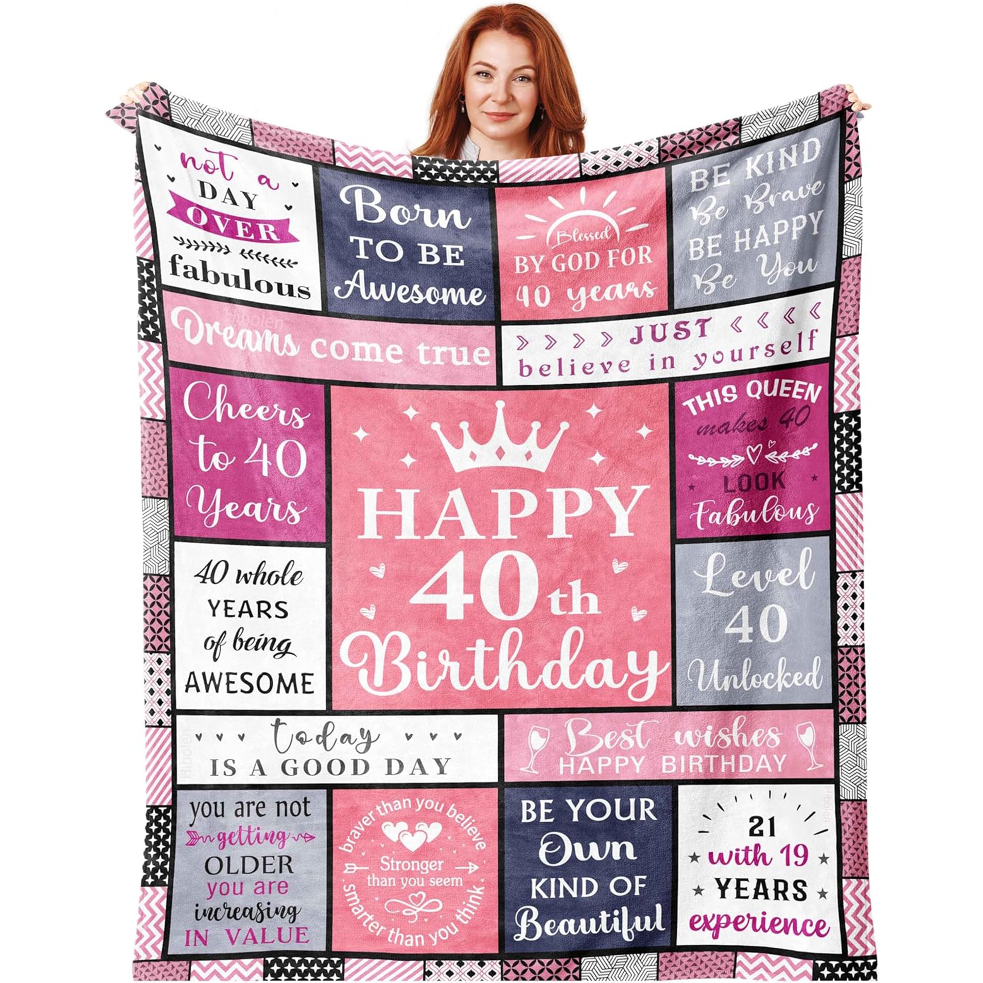 40th birthday gifts for wife uplifting birthday blanket filled with loving affirmations — Celebrate her milestone with warmth and meaning at Hertender.com.