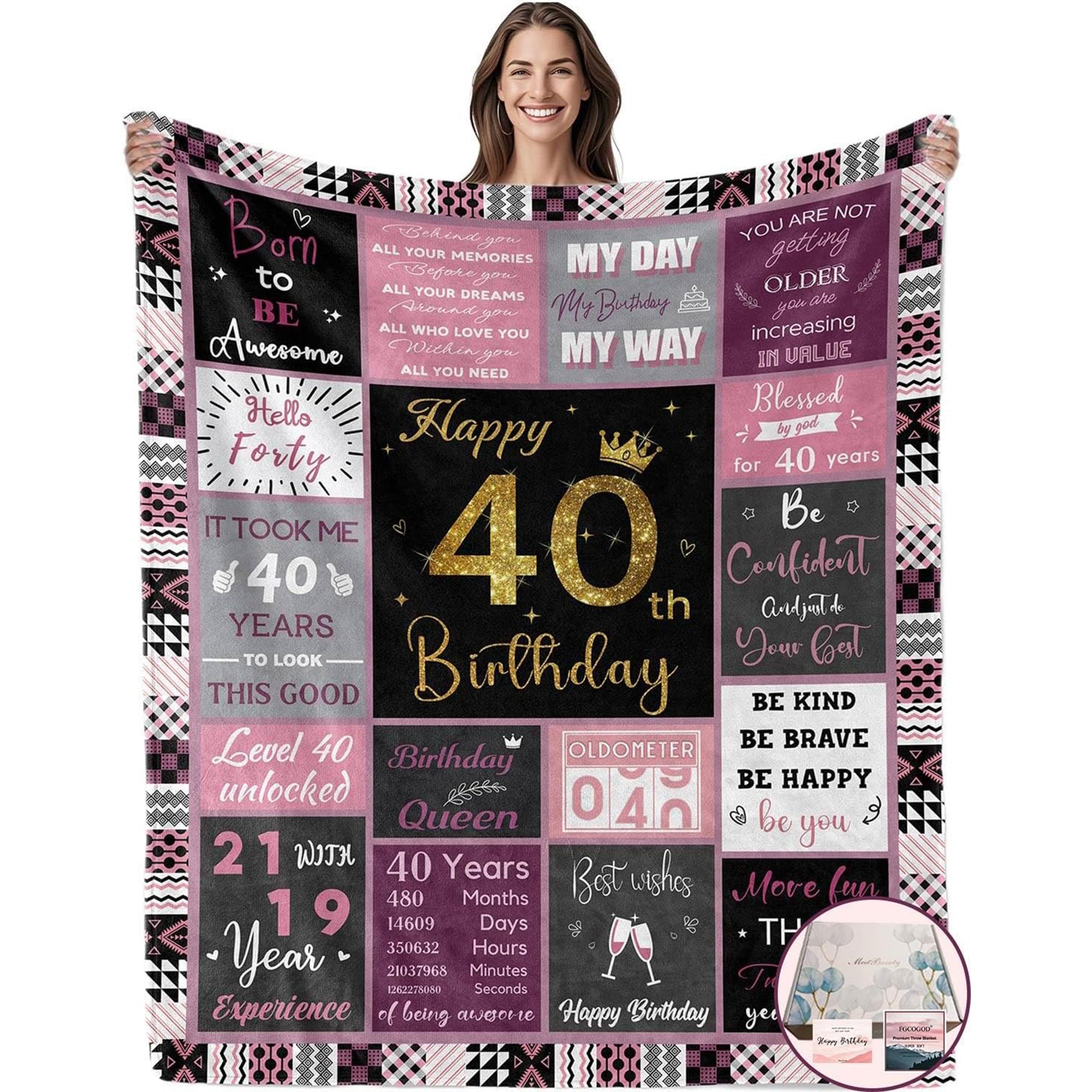 40th birthday gifts for wife uplifting birthday blanket celebrating confidence and meaning — Wrap her in encouragement and love at Hertender.com.