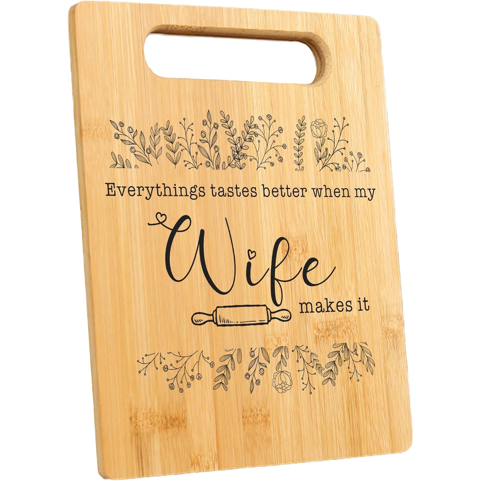 40th birthday gifts for wife cutting board engraved with a loving message celebrating everyday love — Celebrate her heart with a personal touch at Hertender.com.
