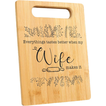 40th birthday gifts for wife cutting board engraved with a loving message celebrating everyday love — Celebrate her heart with a personal touch at Hertender.com.